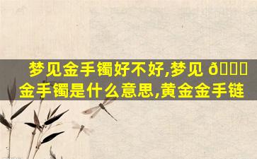 梦见金手镯好不好,梦见 🍀 金手镯是什么意思,黄金金手链